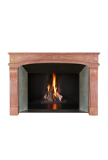 Maison Leon Van den Bogaert 18th-Century French Castle Fireplace Surround - Rose de Bourgogne Hard Stone (Burgundy) — Smooth Surface - Superb Imperfections - Rare Proportions