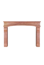 Maison Leon Van den Bogaert 18th-Century French Castle Fireplace Surround - Rose de Bourgogne Hard Stone (Burgundy) — Smooth Surface - Superb Imperfections - Rare Proportions
