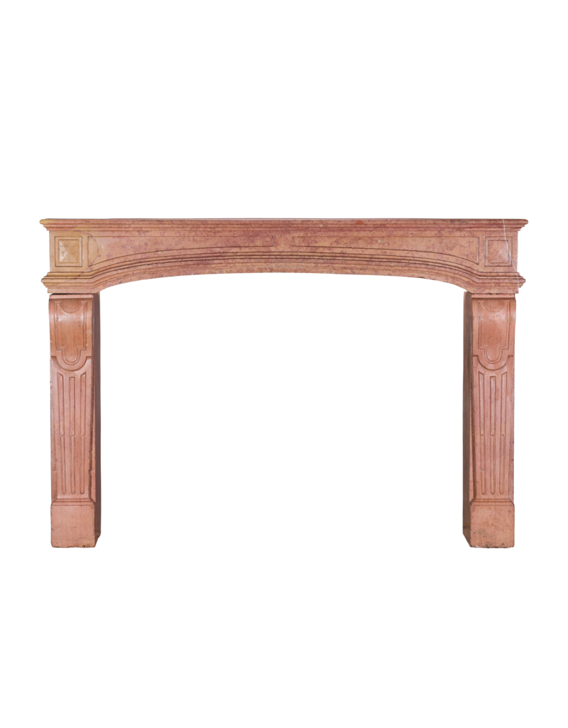 Maison Leon Van den Bogaert 18th-Century French Castle Fireplace Surround - Rose de Bourgogne Hard Stone (Burgundy) — Smooth Surface - Superb Imperfections - Rare Proportions