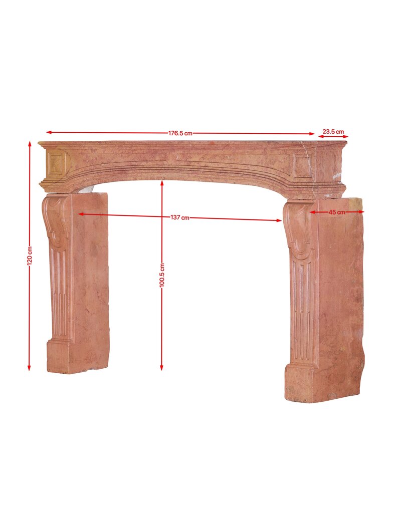 Maison Leon Van den Bogaert Authentieke 18e-eeuwse Kasteel Schouw In Rose de Bourgogne — Glad Oppervlak, Prachtige Imperfecties