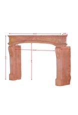 Maison Leon Van den Bogaert Antike französische Kaminumrandung aus Rose-de-Bourgogne-Hartstein aus dem 18. Jahrhundert – glatte Oberfläche, schöne Altersspuren, seltene Maße