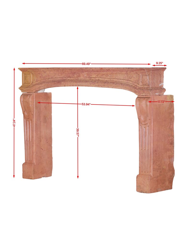 Maison Leon Van den Bogaert Authentieke 18e-eeuwse Kasteel Schouw In Rose de Bourgogne — Glad Oppervlak, Prachtige Imperfecties