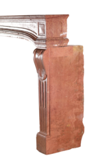 Maison Leon Van den Bogaert 18th-Century French Castle Fireplace Surround - Rose de Bourgogne Hard Stone (Burgundy) — Smooth Surface - Superb Imperfections - Rare Proportions