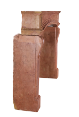 Maison Leon Van den Bogaert 18th-Century French Castle Fireplace Surround - Rose de Bourgogne Hard Stone (Burgundy) — Smooth Surface - Superb Imperfections - Rare Proportions