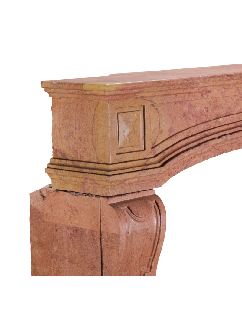 Maison Leon Van den Bogaert 18th-Century French Castle Fireplace Surround - Rose de Bourgogne Hard Stone (Burgundy) — Smooth Surface - Superb Imperfections - Rare Proportions