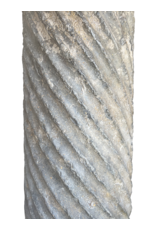 Antike Römische Säule - Grau Geädertem Marmor - 1.–2. Jahrhundert – Spiralförmig Geriffelte Architektonische Antiquität - Brutalistischem Finish