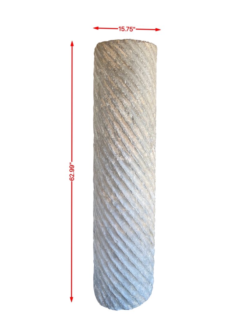Antike Römische Säule - Grau Geädertem Marmor - 1.–2. Jahrhundert – Spiralförmig Geriffelte Architektonische Antiquität - Brutalistischem Finish