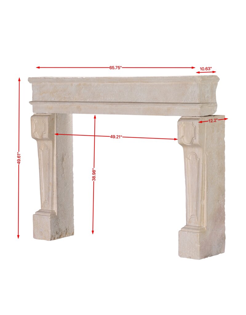 Maison Leon Van den Bogaert Antique Limestone Fireplace Mantel – Timeless Coastal & Eclectic Interior Design Piece