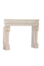 Maison Leon Van den Bogaert Antique Limestone Fireplace Mantel – Timeless Coastal & Eclectic Interior Design Piece