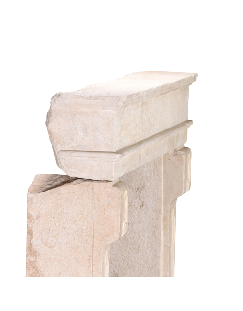 Maison Leon Van den Bogaert Antique Limestone Fireplace Mantel – Timeless Coastal & Eclectic Interior Design Piece