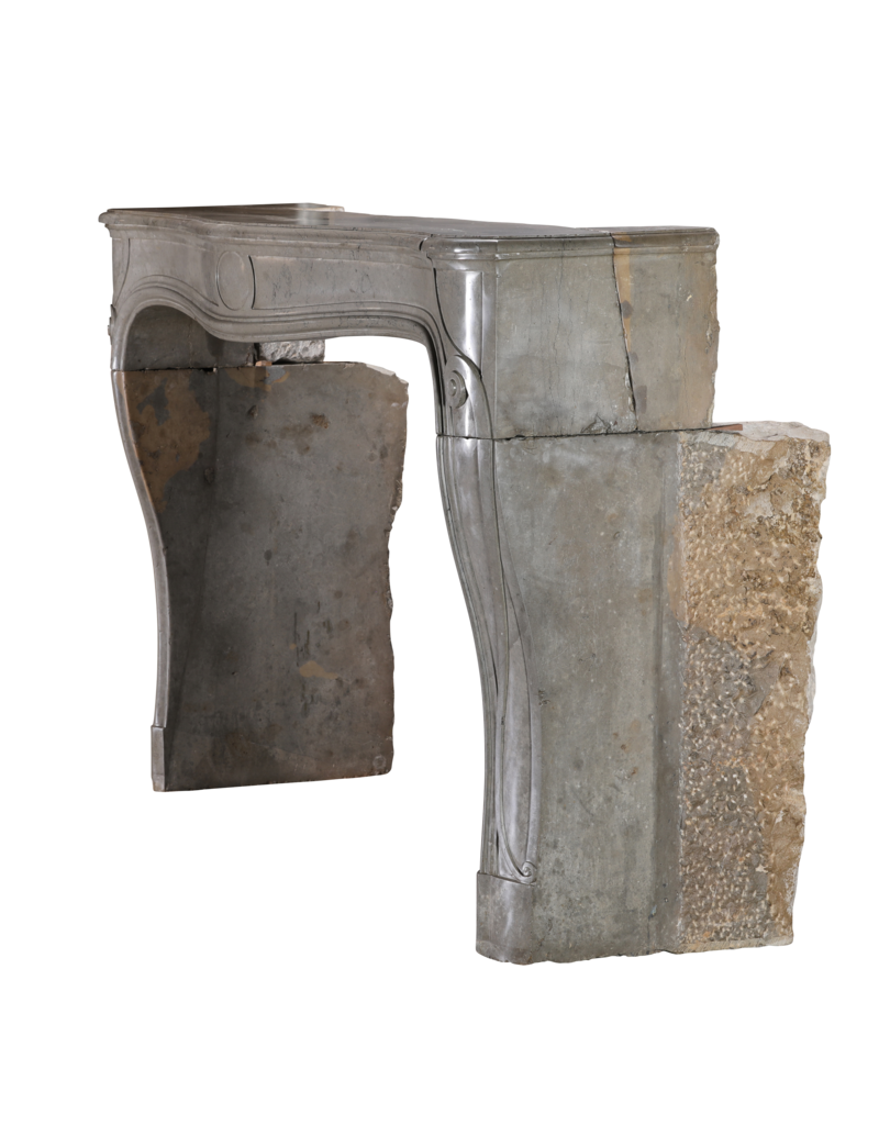 Maison Leon Van den Bogaert Rare French Regency Fireplace Mantel - Grey-Green Marble - Mastic Hues