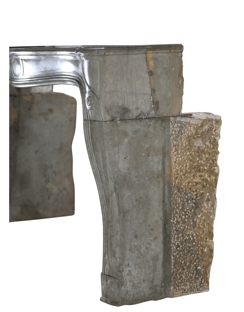 Maison Leon Van den Bogaert Rare French Regency Fireplace Mantel - Grey-Green Marble - Mastic Hues