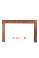 18E-Eeuwse Franse Rode Stenen Schoorsteenmantel