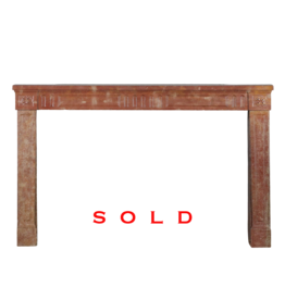 18Th Century French Red Stone Fireplace