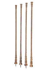 Maison Leon Van den Bogaert Conjunto de Cuatro Columnas Antiguas de Hierro Fundido Torsionado – Postes Decorativos para Cama con Dosel o Elementos Arquitectónicos