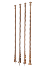 Maison Leon Van den Bogaert Set of Four Antique Cast Iron Twisted Columns – Canopy Bed & Decorative Architectural Pieces