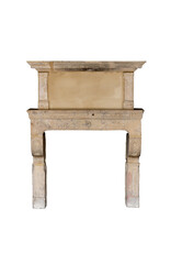Original 17Th Century French Antique Fireplace Surround In Limestone