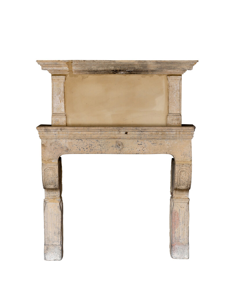 Maison Leon Van den Bogaert Original 17Th Century French Antique Fireplace Surround In Limestone