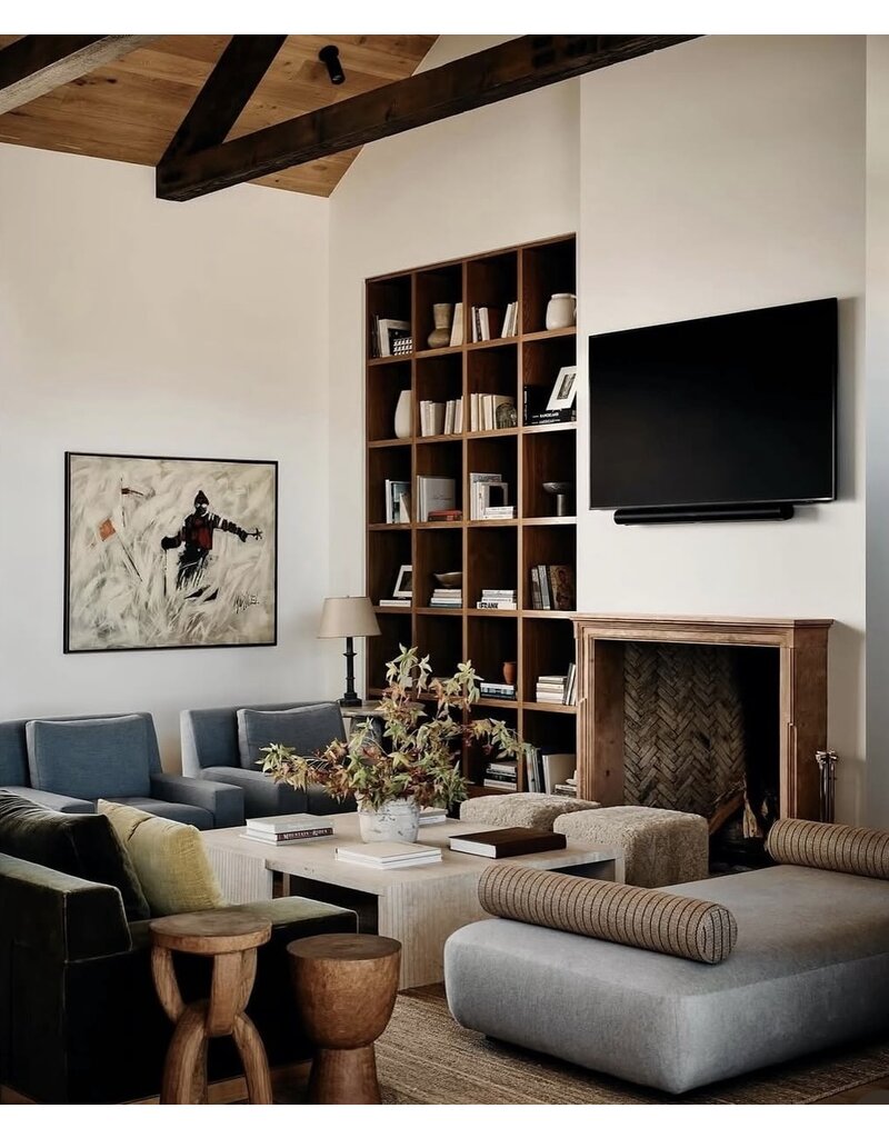 High Timeless French Stone Fireplace