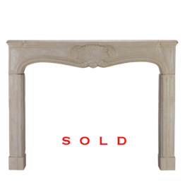 Maison Leon Van den Bogaert Authentic ~18th C French Off-White Limestone Fireplace Surround – 163 cm