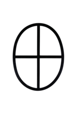 Maison Leon Van den Bogaert Authentic Oval Iron Window in Wrought Iron with Cross Design – Antique Inspired for Interiors and Restorations