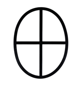 Maison Leon Van den Bogaert Oval Iron Window With Cross | Antique Country Style
