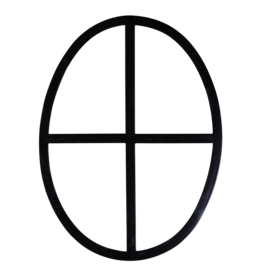 Maison Leon Van den Bogaert Oval Iron Window Frame 48.5×36 cm | Antique Style