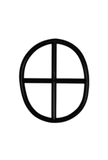 Maison Leon Van den Bogaert Authentic Oval Wrought Iron Window with Cross – Perfect Imperfect Rustic Style