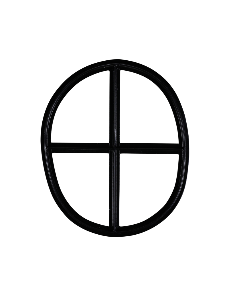 Maison Leon Van den Bogaert Authentic Oval Wrought Iron Window with Cross – Perfect Imperfect Rustic Style