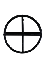 Maison Leon Van den Bogaert Authentic Round Wrought Iron Window Frame with Cross Design – Half Opening Hinged, Antique Industrial Style