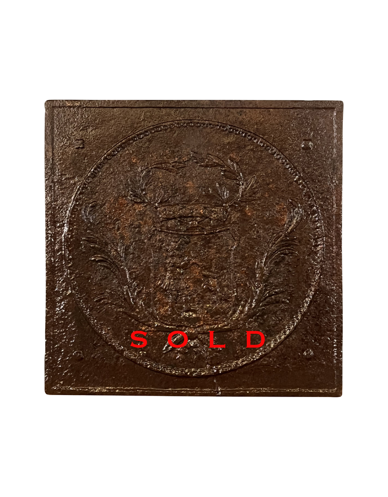 Plaque De Cheminée En Fonte Avec Armoiries Françaises