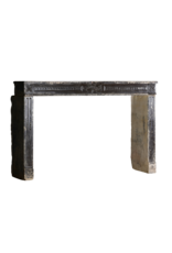 Maison Leon Van den Bogaert Exceptional Late 18th Century French Directoire Fireplace Surround in Patinated Limestone with Fine Carvings and Original Brown Surface