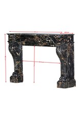 Maison Leon Van den Bogaert Exceptional 19th Century Portor Marble Fireplace Mantel with Sculpted Lion Paws — Luxurious French Original for Modern, Contemporary, or Classical Interiors