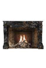 Maison Leon Van den Bogaert Exceptional 19th Century Portor Marble Fireplace Mantel with Sculpted Lion Paws — Luxurious French Original for Modern, Contemporary, or Classical Interiors
