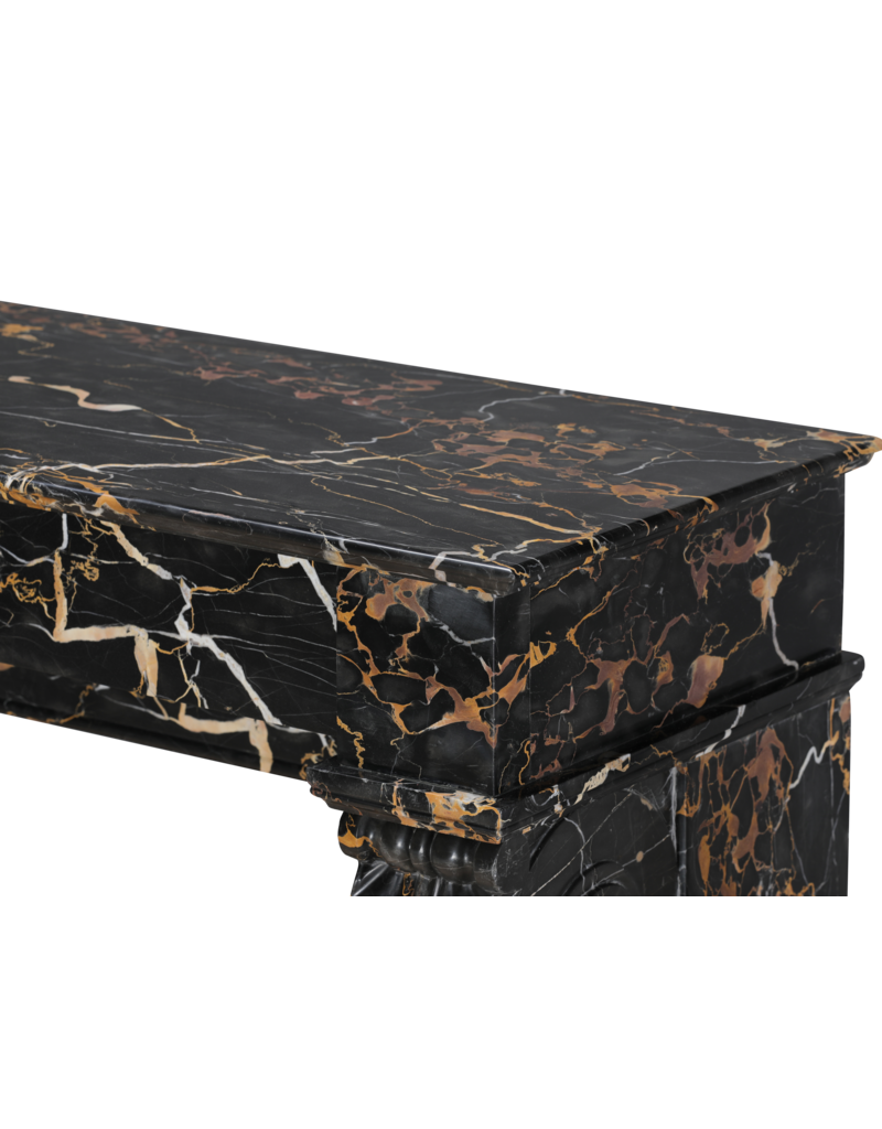 Maison Leon Van den Bogaert Exceptional 19th Century Portor Marble Fireplace Mantel with Sculpted Lion Paws — Luxurious French Original for Modern, Contemporary, or Classical Interiors