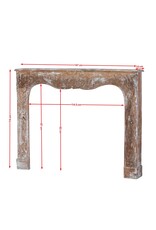 Authentic 19th Century French Rococo Fireplace Mantel in Patinated Wood with Hand-Carved Floral and Shell Ornaments