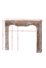 Authentic 19th Century French Rococo Fireplace Mantel in Patinated Wood with Hand-Carved Floral and Shell Ornaments