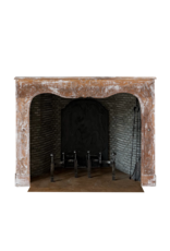 Maison Leon Van den Bogaert Auténtica chimenea francesa del siglo XIX estilo Rococó en madera patinada con tallas a mano de flores y conchas