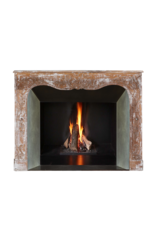 Maison Leon Van den Bogaert Authentic 19th Century French Rococo Fireplace Mantel in Patinated Wood with Hand-Carved Floral and Shell Ornaments