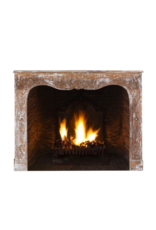 Maison Leon Van den Bogaert Authentic 19th Century French Rococo Fireplace Mantel in Patinated Wood with Hand-Carved Floral and Shell Ornaments