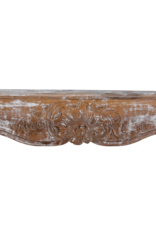 Maison Leon Van den Bogaert Authentic 19th Century French Rococo Fireplace Mantel in Patinated Wood with Hand-Carved Floral and Shell Ornaments