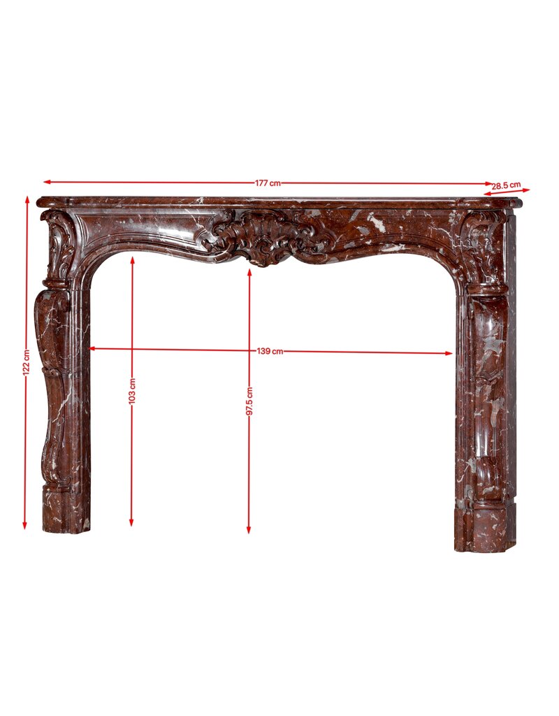 Maison Leon Van den Bogaert Cheminée Authentique Rococo-Régence Du XVIIIe Siècle En Marbre Royal Brown Belge – Chef-D’œuvre Palladien De L’Era Du Plaisir Et De L’Affichage Aristocratique