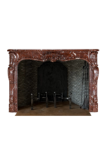 Maison Leon Van den Bogaert Cheminée Authentique Rococo-Régence Du XVIIIe Siècle En Marbre Royal Brown Belge – Chef-D’œuvre Palladien De L’Era Du Plaisir Et De L’Affichage Aristocratique