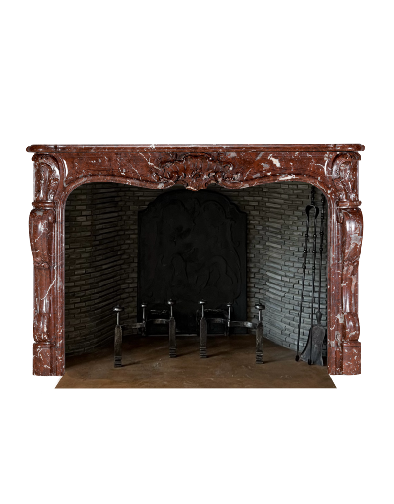 Maison Leon Van den Bogaert Cheminée Authentique Rococo-Régence Du XVIIIe Siècle En Marbre Royal Brown Belge – Chef-D’œuvre Palladien De L’Era Du Plaisir Et De L’Affichage Aristocratique