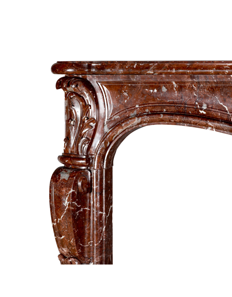 Maison Leon Van den Bogaert Cheminée Authentique Rococo-Régence Du XVIIIe Siècle En Marbre Royal Brown Belge – Chef-D’œuvre Palladien De L’Era Du Plaisir Et De L’Affichage Aristocratique