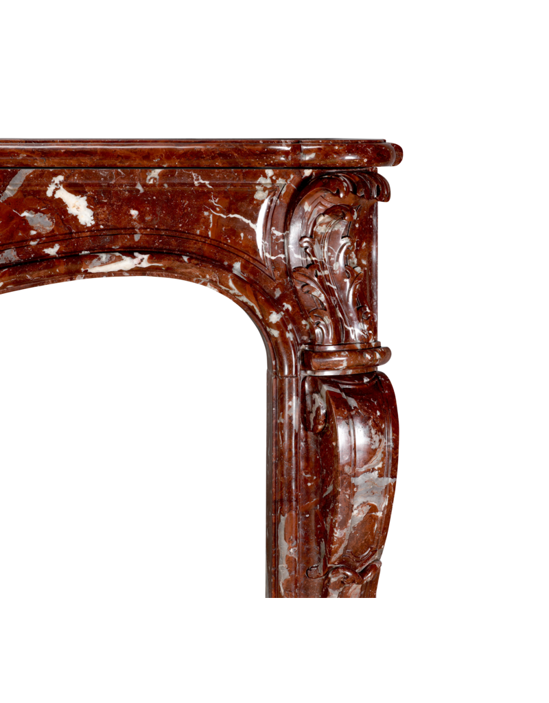 Maison Leon Van den Bogaert Cheminée Authentique Rococo-Régence Du XVIIIe Siècle En Marbre Royal Brown Belge – Chef-D’œuvre Palladien De L’Era Du Plaisir Et De L’Affichage Aristocratique