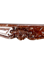 Maison Leon Van den Bogaert Authentic 18th Century Rococo Regency Fireplace Mantel in Royal Brown Belgian Marble – French Palladian Masterpiece of the Age of Pleasure and Aristocratic Display