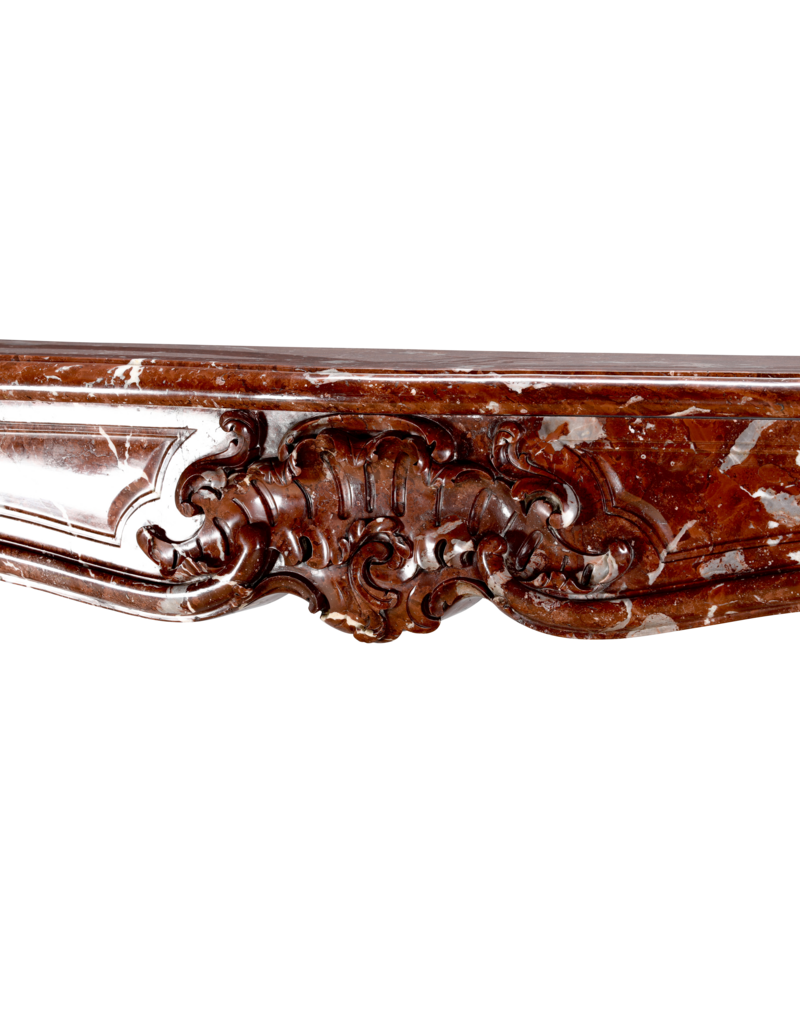 Maison Leon Van den Bogaert Auténtica Chimenea Del Siglo XVIII Estilo Rococó-Regencia En Mármol Royal Brown Belga – Obra Maestra Palladiana Francesa De La Epoca Del Placer Y La Ostentación Aristocrática
