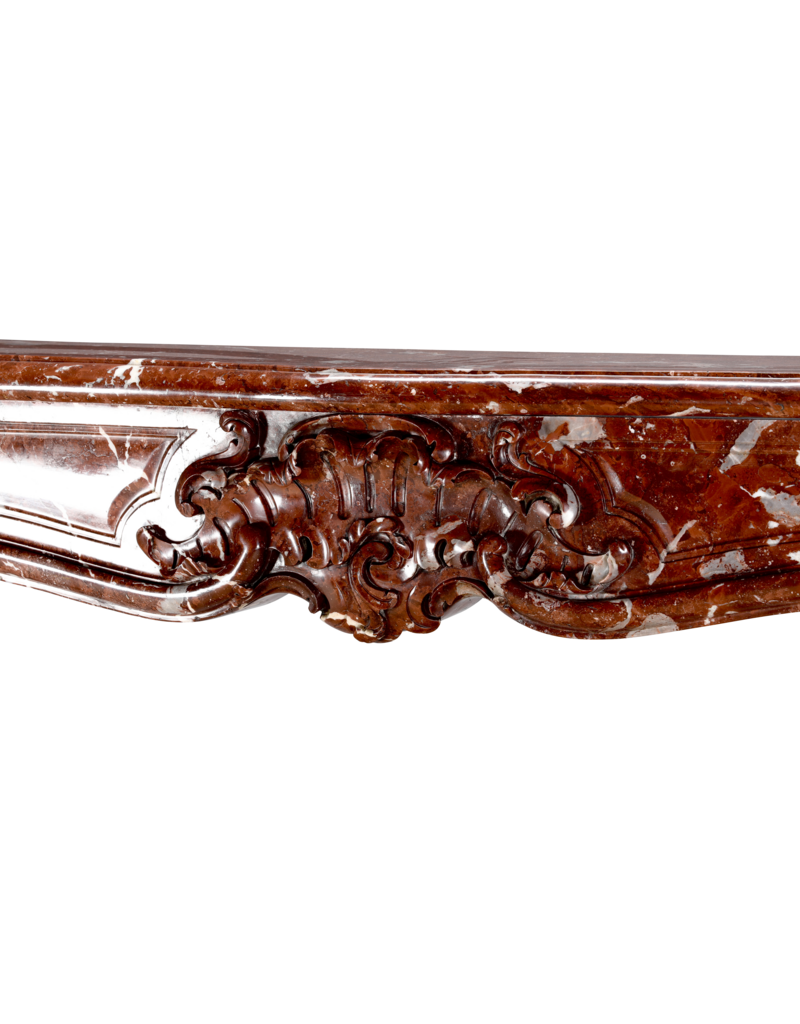Maison Leon Van den Bogaert Cheminée Authentique Rococo-Régence Du XVIIIe Siècle En Marbre Royal Brown Belge – Chef-D’œuvre Palladien De L’Era Du Plaisir Et De L’Affichage Aristocratique