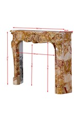 Maison Leon Van den Bogaert Authentic 18th Century French Regency Rococo Fireplace Mantel in Royal Veined Marble – Hand-Carved Palladian Masterpiece from the Age of Pleasure and Aristocratic Display